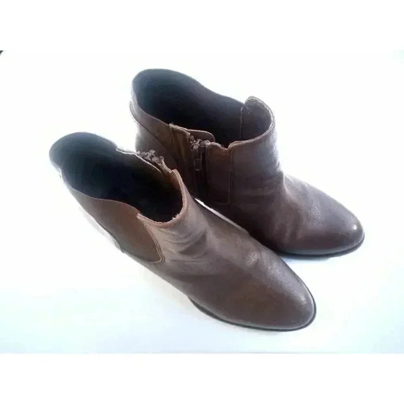 Steven By Steve Madden Womens Roami Ankle Booties Brown Leather Zipper 10 M - Picture 1 of 8